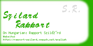 szilard rapport business card